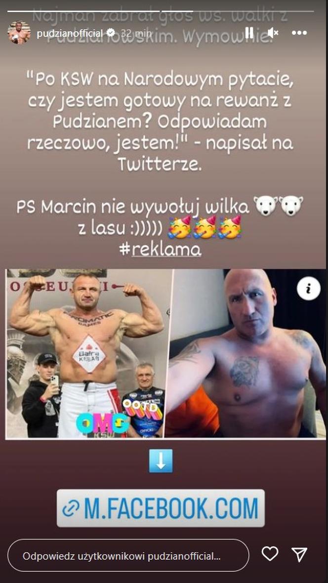 Mariusz Pudzianowski odpowiada Marcinowi Najmanowi
