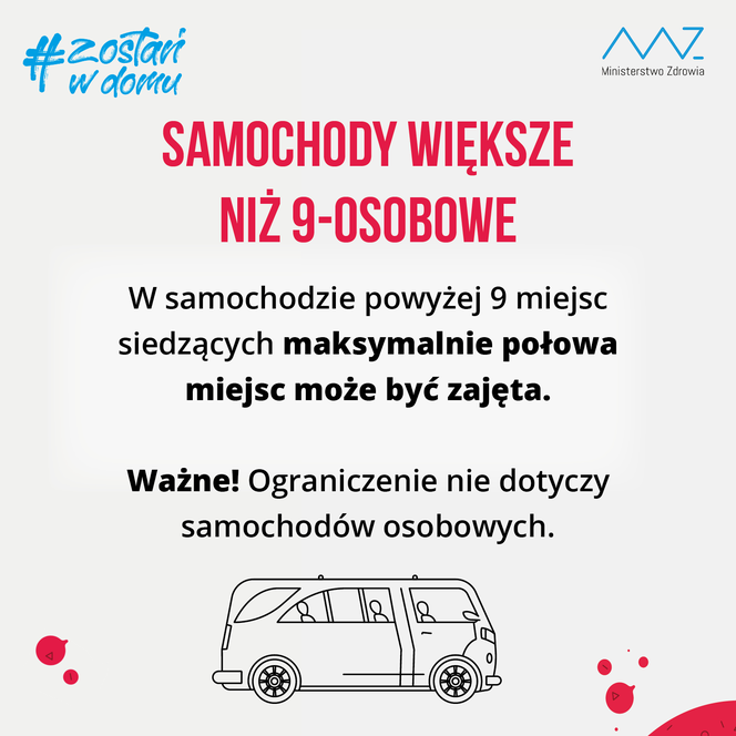 Limit pasażerów obowiązuje również w pojazdach 9+