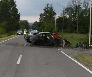 Wypadek motocyklisty w Bieszczadach