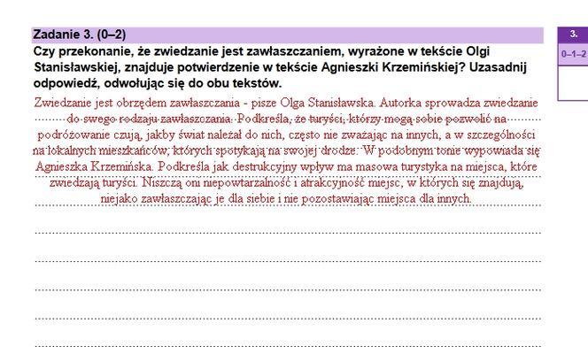 Zadanie 3, sugerowane odpowiedzi