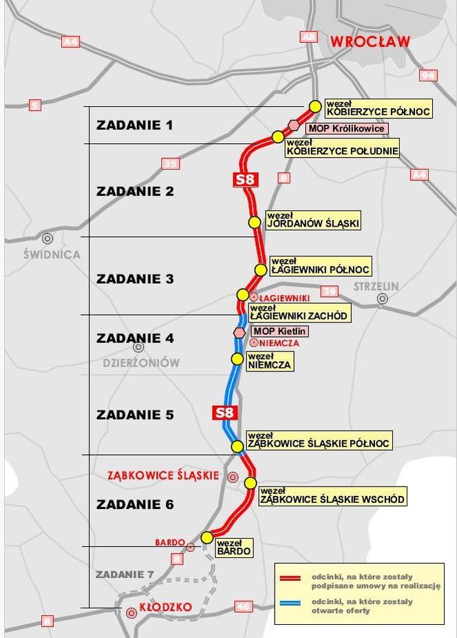 Ekspresowa S8 z Wrocławia do Kłodzka. Podpisano umowę na budowę kolejnego odcinka drogi 