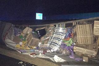 Autostrada A1 w Częstochowie zablokowana. Ciężarówka leży na jezdni