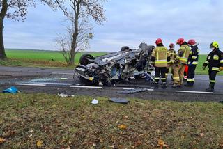 Sportowy Peugeot 308 GTi roztrzaskany na drzewie