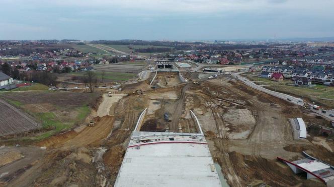 Budowa półnoicnej obwodnicy Krakowa ZDJĘCIA LUTY 2024