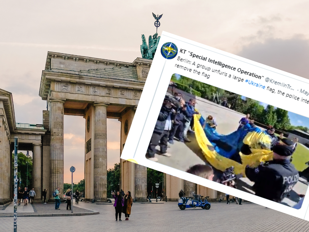 Berlin: Policja usuwa Ukraińskie flagi obawiając się zamieszek 9 maja