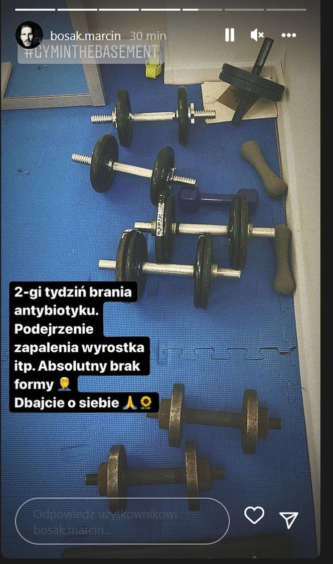 Marcin Bosak na Instagramie o chorobie i leczeniu