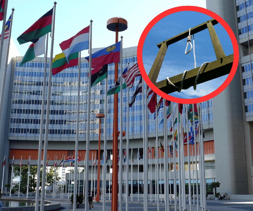 Budynek ONZ i szubienica