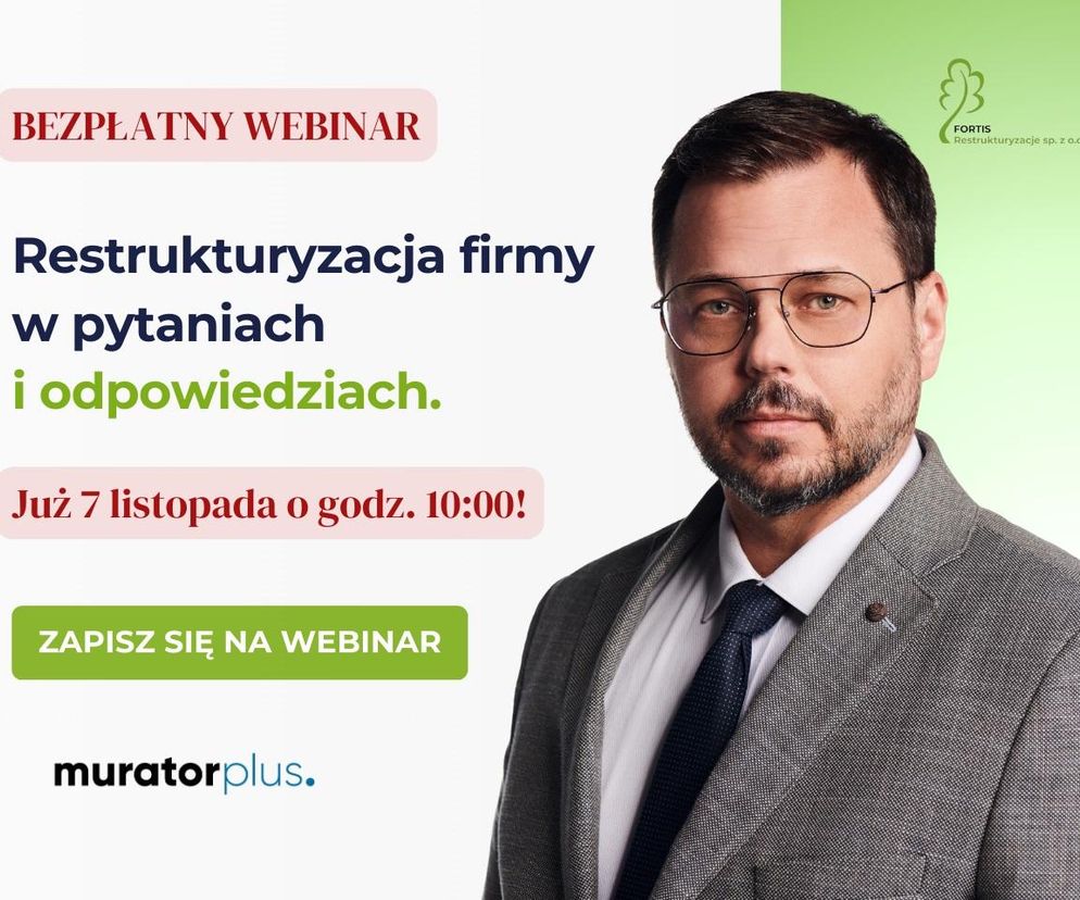 Bezpłatne webinarium: Restrukturyzacja firmy w pytaniach i odpowiedziach