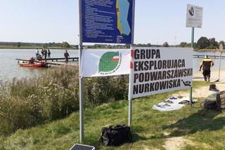 Sprzątanie dna i brzegów siedleckiego zalewu Muchawka - wrzesień 2020 r.