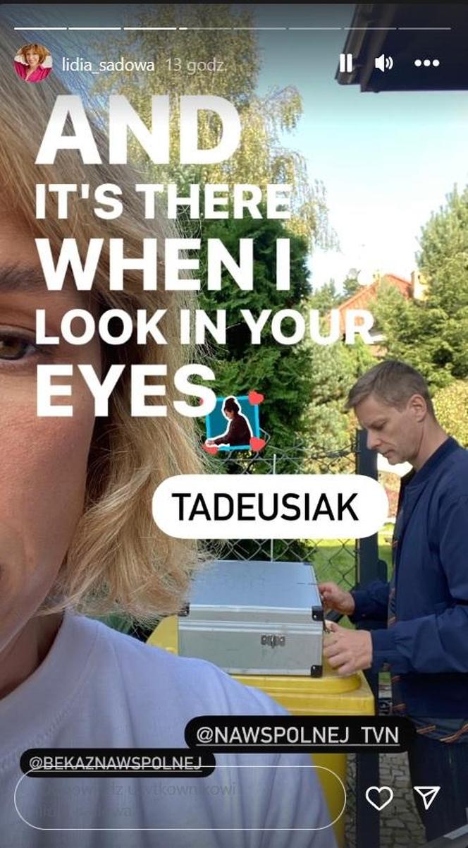 Na Wspólnej na planie: Iga (Lidia Sadowa), Robert Tadeusiak (Dariusz Wnuk)