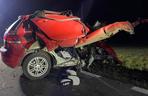 Śmiertelny wypadek pod Poddębicami! 45-latek zginął w zmasakrowanym volkswagenie [ZDJĘCIA]