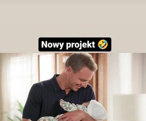 Na Wspólnej. Kamil Hoffer (Kazimerz Mazur) z dzieckiem