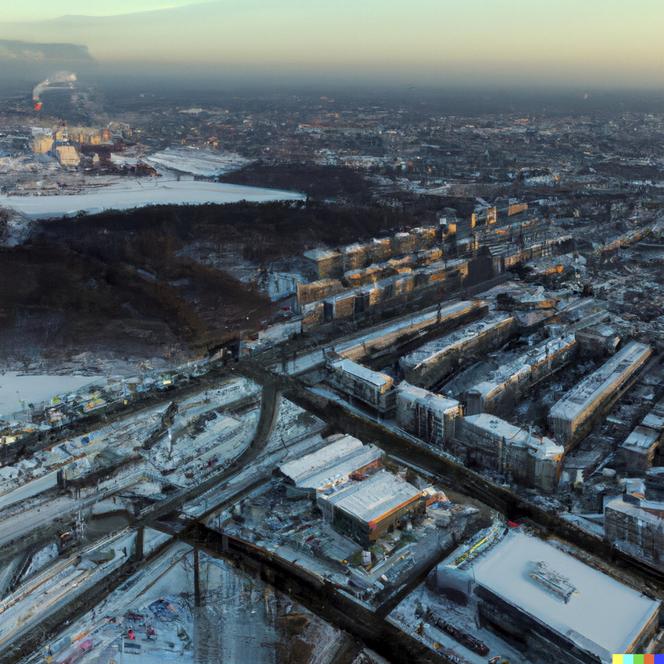 Zdjęcie Sosnowca z lotu ptaka. Tak będzie wyglądało miast za kilkadziesiąt lat