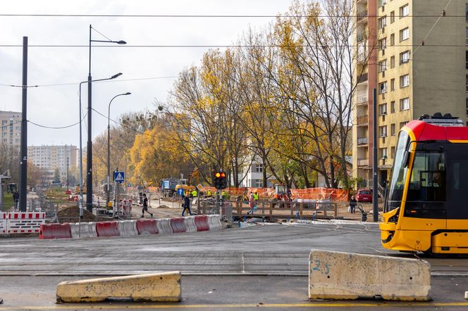 Budowa tramwaju na Stegny w Warszawie