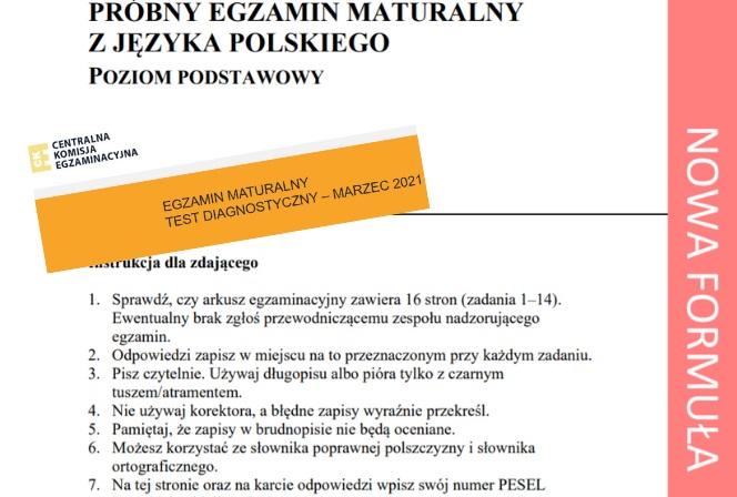 Matura próbna 2021 ARKUSZE język polski - ODPOWIEDZI ...