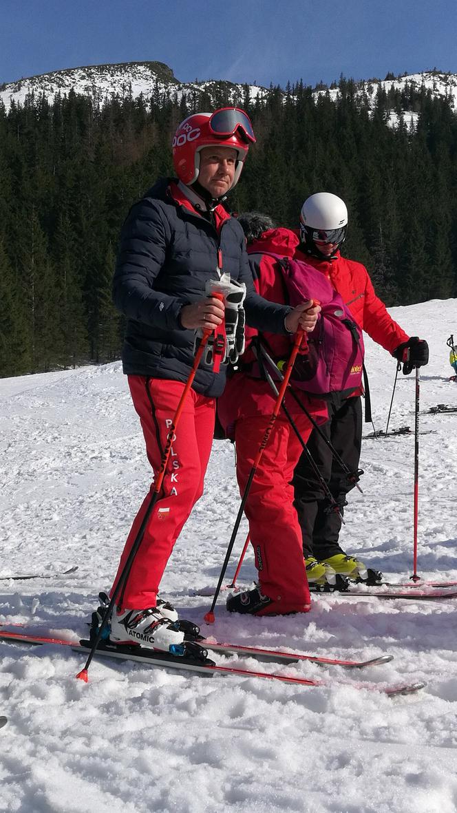 Prezydent Andrzej Duda na nartach w Zakopanem