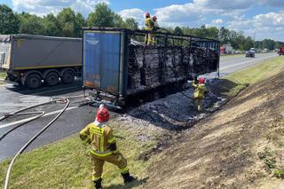 Pożar TIRa na autostradzie A4 w Mysłowicach
