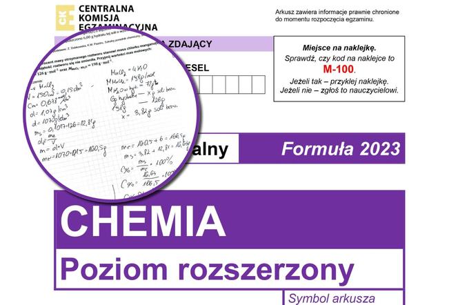 Matura 2024 chemia rozszerzona - arkusze CKE i sugerowane odpowiedzi - formuła 2023