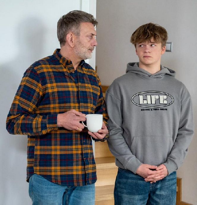 Na sygnale. Wiktor (Wojciech Kuliński), Czarek (Maksymilian Balcerowski)