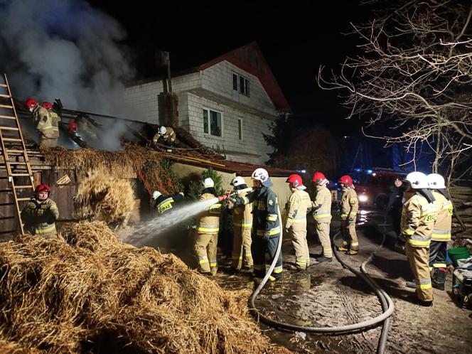 Pożar budynku gospodarczego w Czyżowie w gminie Łagów