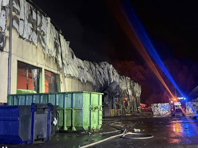 Pożar sortowni odpadów w Elblągu