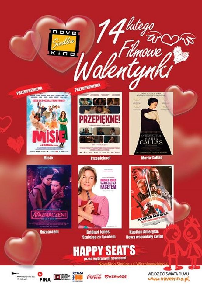 Novekino Siedlce zaprasza w weekend 14-16 lutego na Filmowe Walentynki