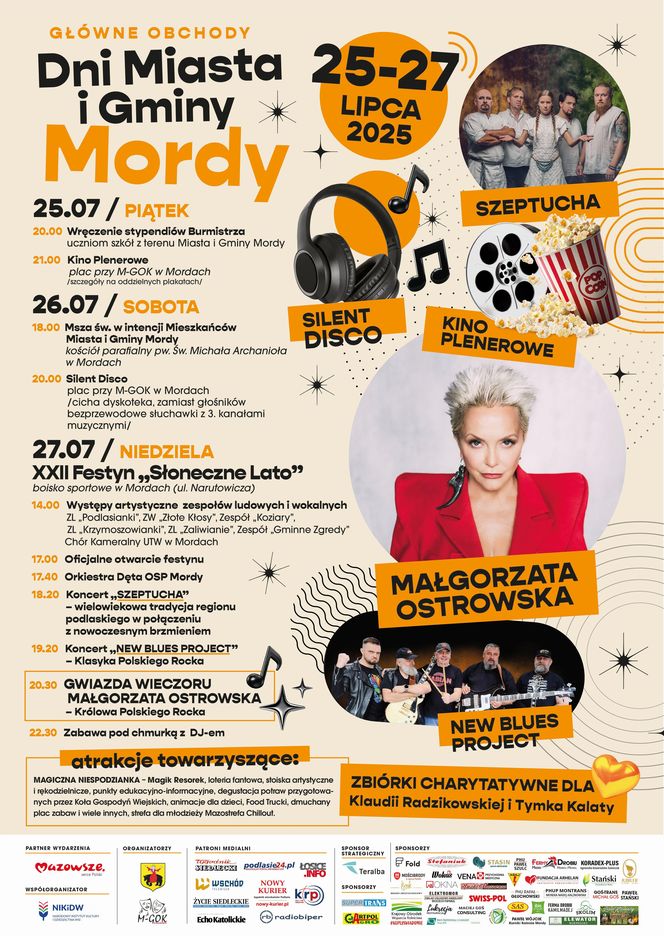 Trzy dni rozrywki, muzyki, smaków i dobrej energii – ruszają Dni Miasta i Gminy Mordy 2025! Sprawdź harmonogram wydarzeń!