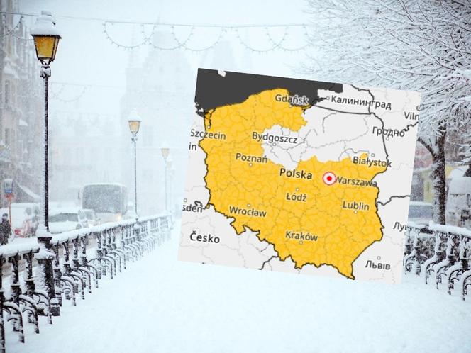 Marznące deszcze, oblodzenia i zamiecie śnieżne! Niemal cała Polska na żółto! Trudne warunki na drogach