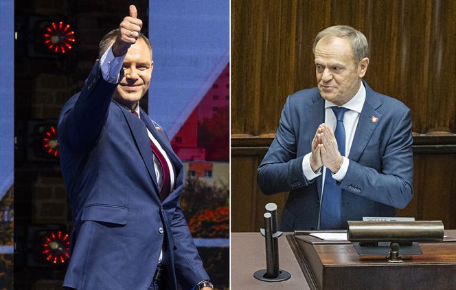 Iskrzy między Donaldem Tuskiem a Karolem Nawrockim