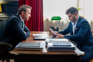 Barwy szczęścia, odcinek 3249: Justin (Jasper Sołtysiewicz), Bruno (Lesław Żurek)