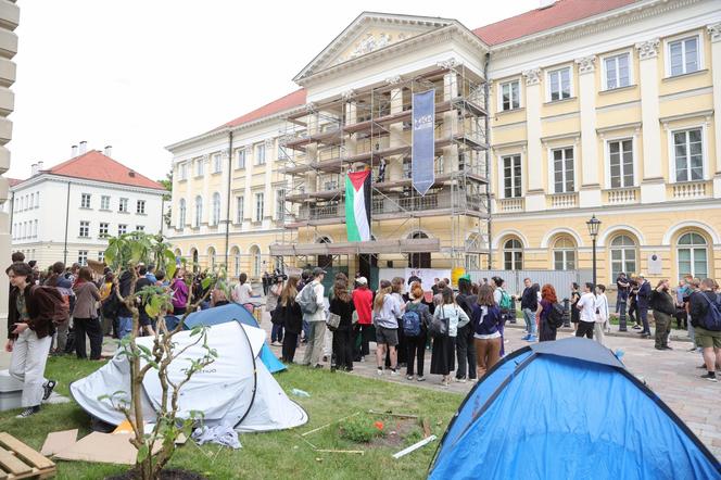 Protest studentów Uniwersytetu Warszawskiego w obronie Palestyny