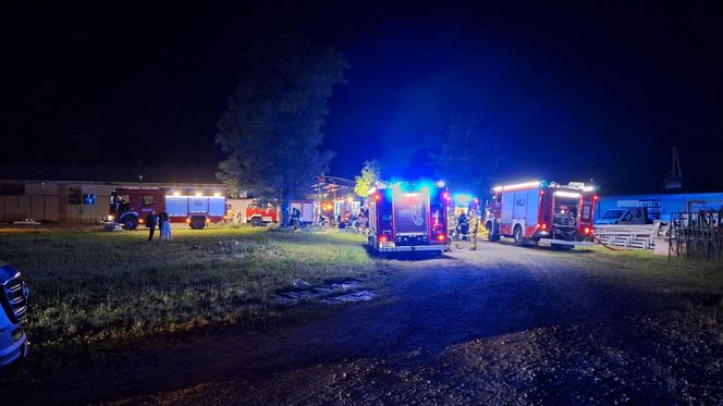 Nocny pożar hali pod Lublinem