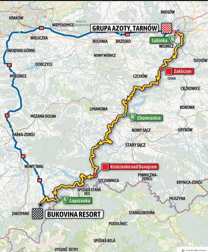Tour de Pologne trasa 4. etapu Super Express