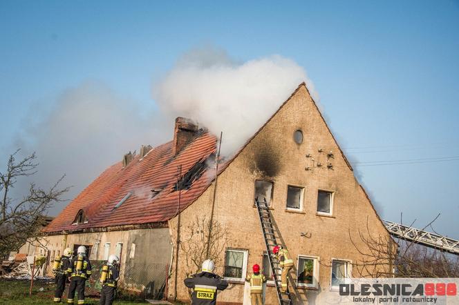 Groźny pożar pod Oleśnicą