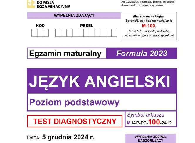 Matura próbna 2024 - angielski