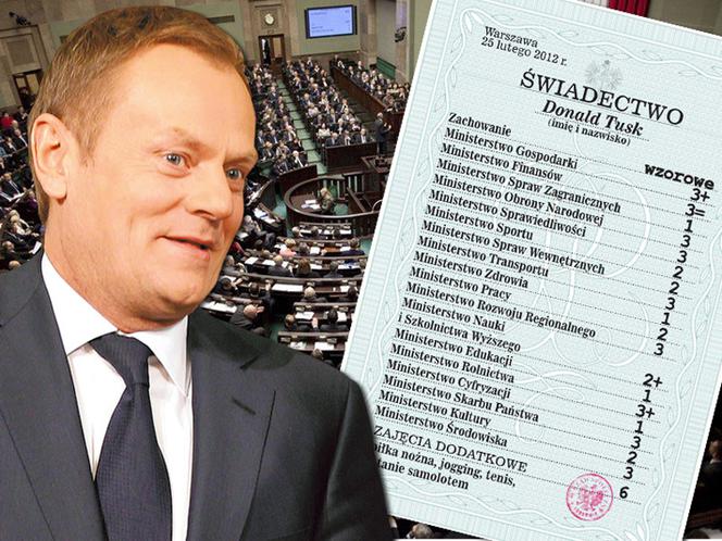 Donald Tusk, świadectwo