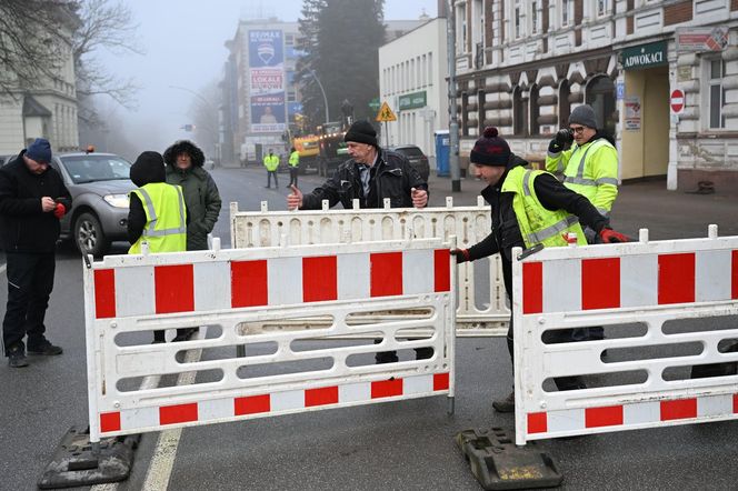 Ulica Zwycięstwa w Koszalinie zamknięta