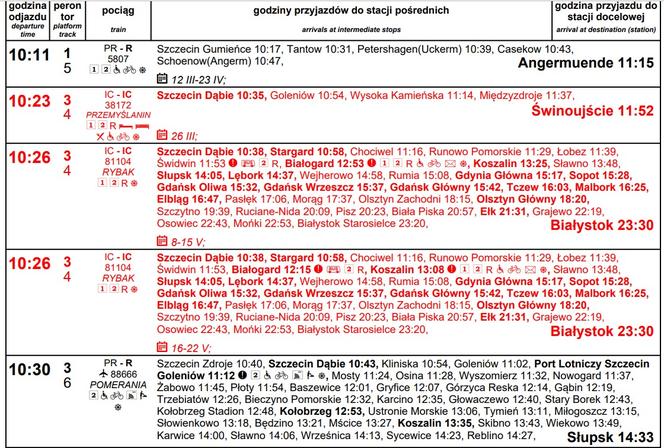 Rozkład jazdy PKP dla stacji Szczecin Główny