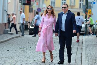 Jacek Kurski z żoną na spacerze w Opolu