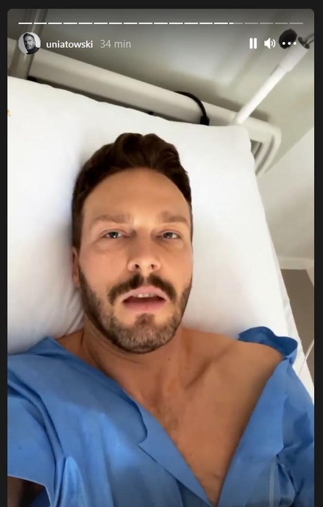 Sławek Uniatowski (Leszek z M jak miłość) na Instagramie po operacji w szpitalu