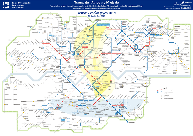 Wszystkich Świętych w Krakowie - komunikacja miejska