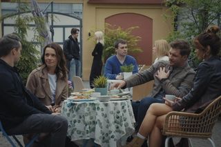 M jak miłość, odcinek 1880: Kama (Michalina Sosna), Marcin (Mikołaj Roznerski), Jakub Karski (Krzysztof Kwiatkowski), Martyna (Magdalena Turczeniewicz)