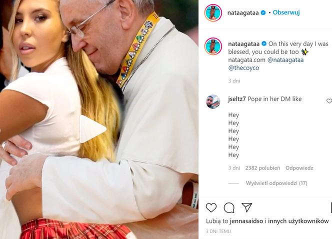 Papież Franciszek i modelka erotyczna