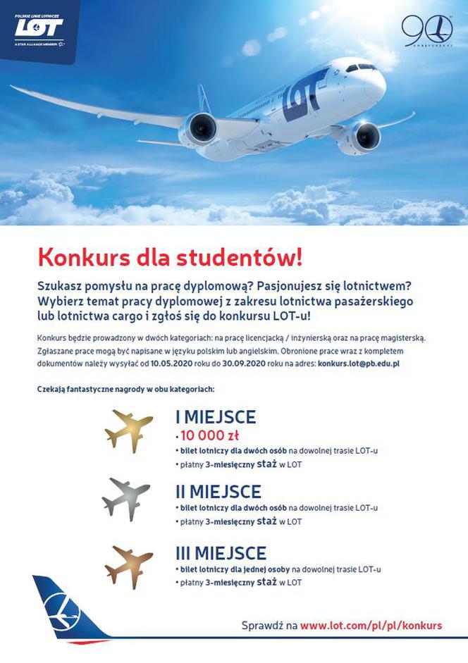 Weź udział w konkursie LOT-u  na najlepszą pracę dyplomową z lotnictwa!
