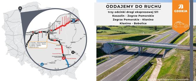 Nowy odcinek drogi S11 Koszalin - Bobolice