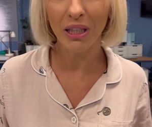 M jak miłość. Dorota (Iwona Rejzner) na planie