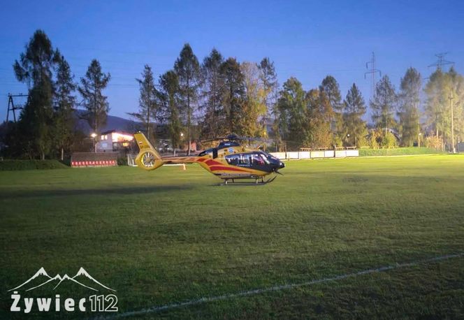 Wypadek z udziałem motocyklisty w powiecie żywieckim