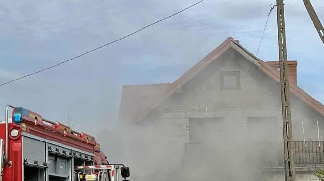 Pożar w miejscowości Uszew