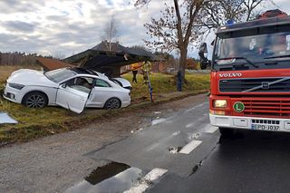 Fatalny wypadek pod Poddębicami. 33-latka z audi staranowała przystanek [ZDJĘCIA].