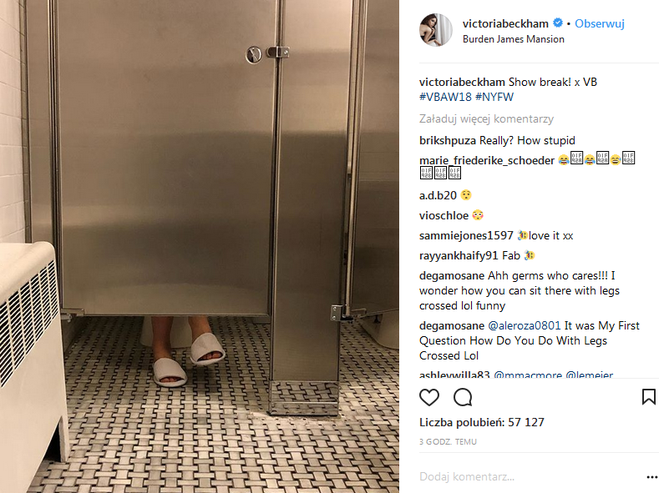 Victoria Beckham na toalecie